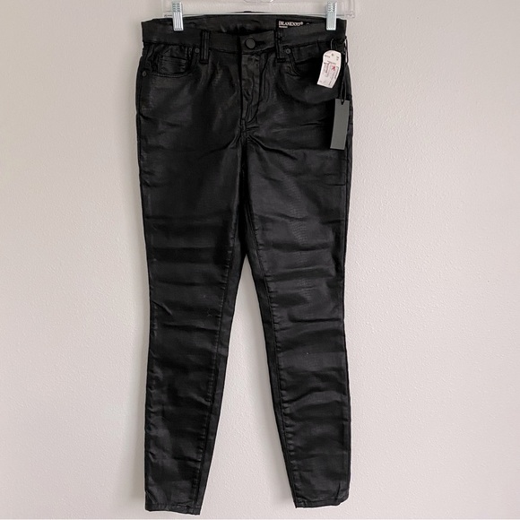 NEW BlankNYC The Bond Coated Leather Midrise SkinnyJeans Black size 27 - Picture 16 of 16
